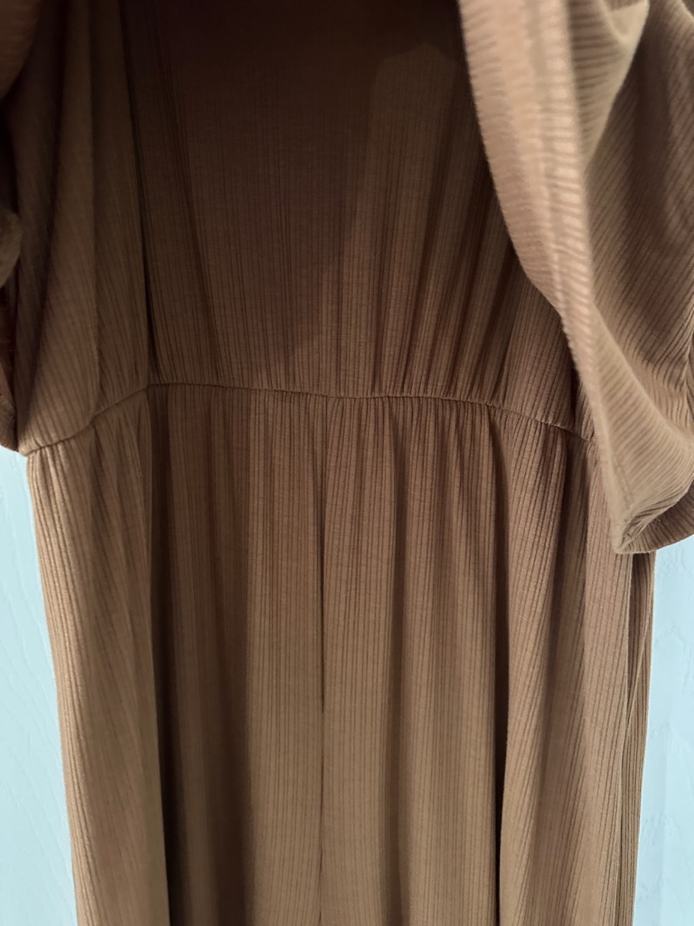 Rust Wide-Leg Ribbed Jumpsuit - Picture 4 of 7